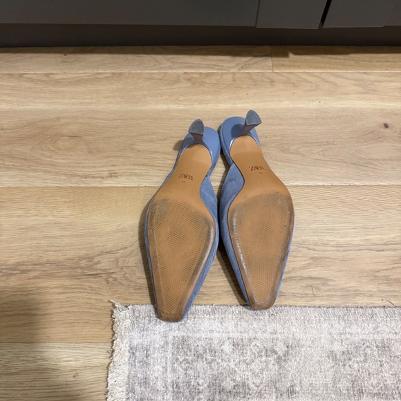 ZARA Blue Heeled Mule - Picture 3 of 4
